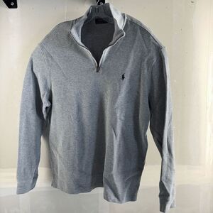 Polo Ralph Lauren Sweater Mens XL Gray Quarter Zip Pony Long Sleeve Pullover